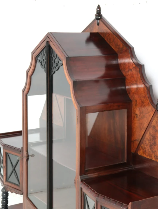 Art Deco Vitrine by Max Coini, Walnut & Burl, Dutch Design, 1920s